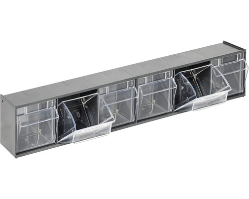 Schubladenregal mit durchsichtigen Schubladen