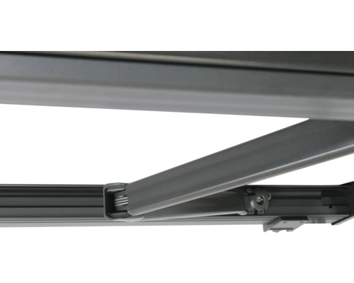 Detailaufnahme eines Markisenarms mit Gelenk