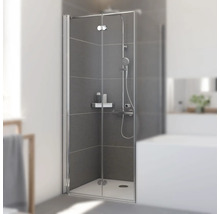 Drehfalttür für Seitenwand Breuer Elana Komfort 900x2000 mm Anschlag links Echtglas Klar hell chromoptik