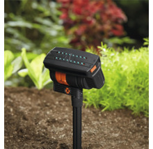 Gartenausstattung mit oberirdischem Regner zur Bewässerung