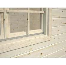 Gartenhaus Palmako Helena 15,1 m² inkl. Fußboden und Vordach 450 x 360 cm tauchgrundiert braun-thumb-4 Gartenhaus Palmako Helena 15,1 m² inkl. Fußboden und Vordach 450 x 360 cm tauchgrundiert braun-thumb-4