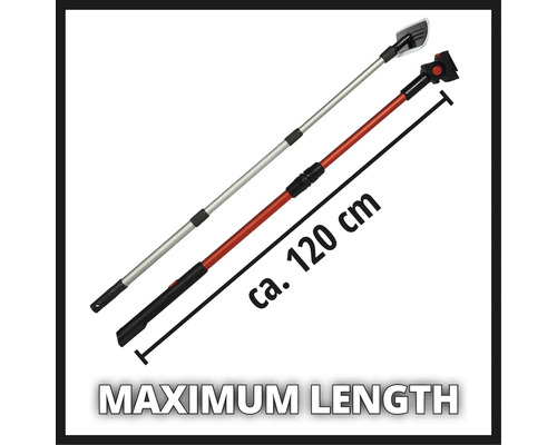 Zwei Teleskopstangen mit einer maximalen Länge von circa 120 cm.