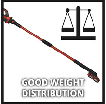 Symbol für gute Gewichtsverteilung einer Akku-Heckenschere