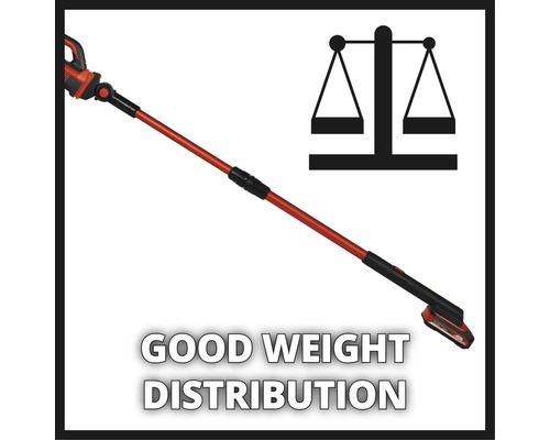 Symbol für gute Gewichtsverteilung einer Akku-Heckenschere