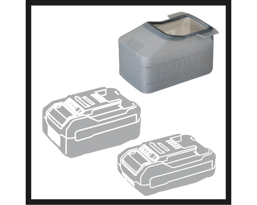 Batterieschutzhülle und zwei stilisierte Akkus