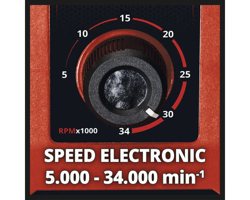 Drehzahlregler für ein Elektrowerkzeug von 5.000 bis 34.000 Umdrehungen pro Minute