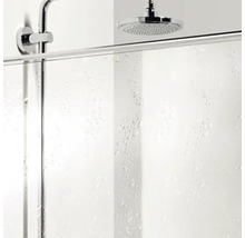 Duschtür für Seitenwand und Nische Lido 200 1000x1800 mm Festteil rechts Glasdekor Tropfen schwarz DBTD210/19/85R-thumb-5