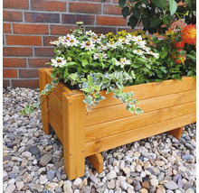 Blumenkasten aus Holz mit Blumen bepflanzt