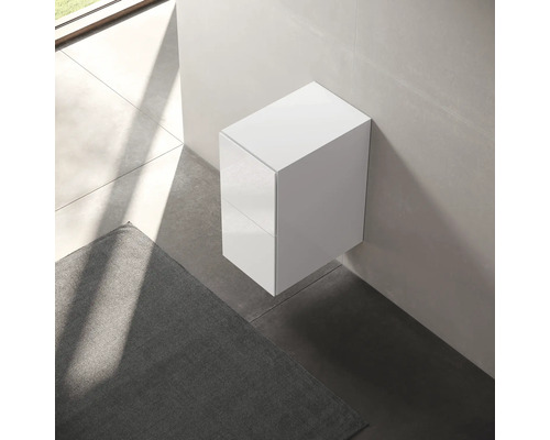 Weißer Badezimmer-Hängeschrank mit zwei Schubladen