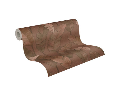 Rolle Tapete mit braunem Blätterdessin