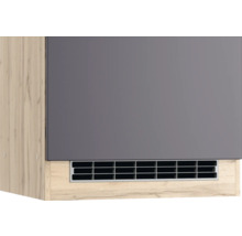 Hängeschrank mit grauer Tür und Holzoptik