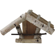 Vogelhaus aus Holz und Birkenrinde