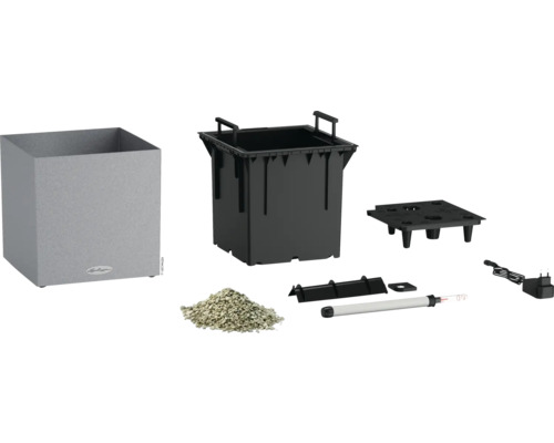 Komponenten eines Pflanzgefäßes mit Zubehör