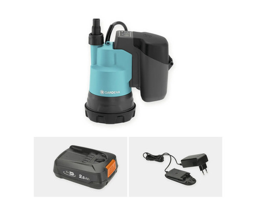Gardena Akku-Tauchpumpe mit Akku und Ladegerät