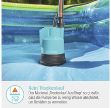 Gardena Schmutzwasserpumpe im Pool mit Trockenlaufschutz
