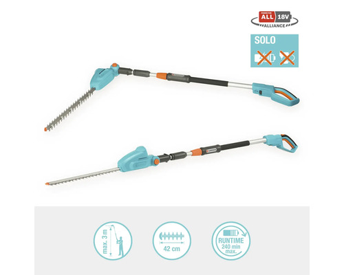 Gardena Akku-Stielheckenschere, zur Verwendung mit einem 18 Volt Akku