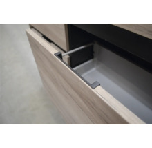 Waschbeckenunterschrank Sanox Loft Keramik 52,5x101x46 cm mit Keramikwaschbecken 3 Schubladen und Doppelauszug links schwarz matt-thumb-6