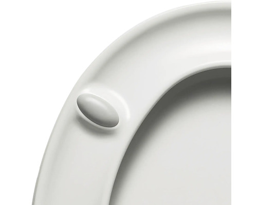 Detailansicht eines WC-Sitzes aus Kunststoff