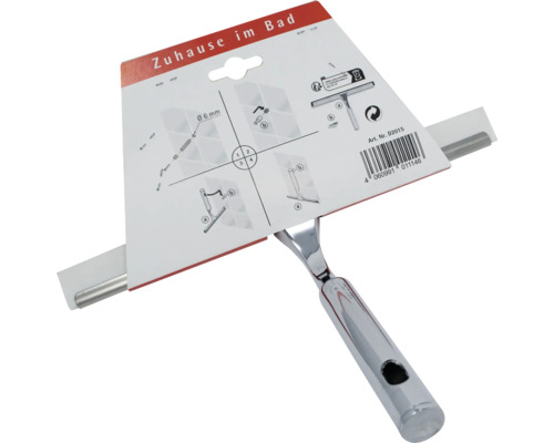 Duschabzieher mit Chromgriff in Verpackung