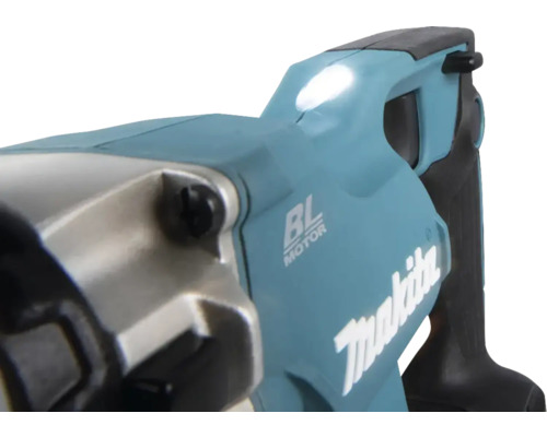 Makita Logo auf einem Elektrowerkzeug mit bürstenlosem Motor und integrierter Beleuchtung