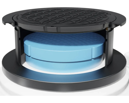 Geöffneter Revisionsschacht aus Kunststoff