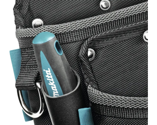 Detailansicht einer Werkzeugtasche mit Makita Schraubendreher