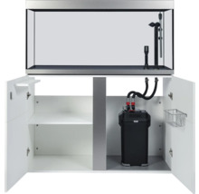 Aquarium mit Unterschrank und Außenfilter