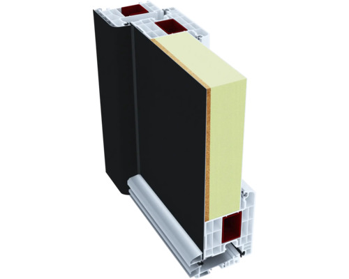 Querschnitt einer Tür mit Rahmen und Füllung