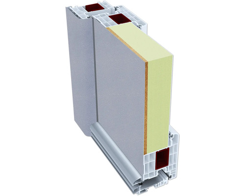 Querschnitt einer Tür mit Dämmung