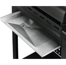 Detailansicht des Seitenablagefachs an einem Grill.