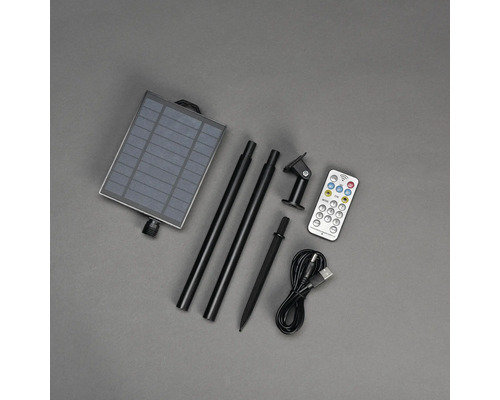 Solarleuchte Zubehör mit Solarpanel, Erdspieß, USB-Kabel und Fernbedienung