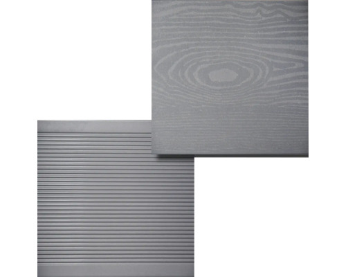 Terrassendielen mit Holzstruktur und geriffelter Oberfläche