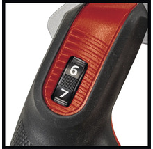 Detailaufnahme einer Stichsäge mit Geschwindigkeitsregler auf Stufe sieben.