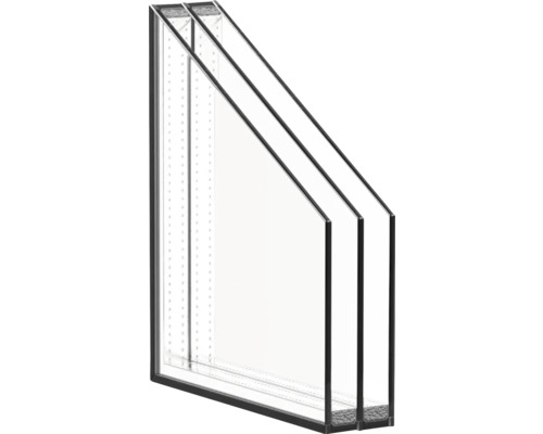Dreifachverglastes Fenster im Querschnitt