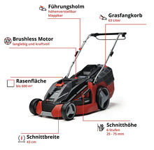 Akku Rasenmäher Einhell Power-X-Change GE-CM 43 Li M inkl.Mulchkit 2x 18V/4,0Ah Akkus und 2 Ladegeräte-thumb-2