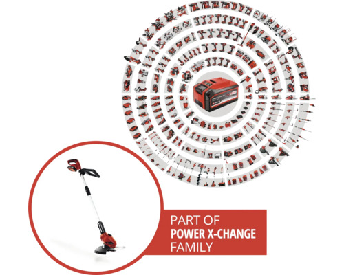 Power X-Change Akku-Familie mit Akku-Rasentrimmer