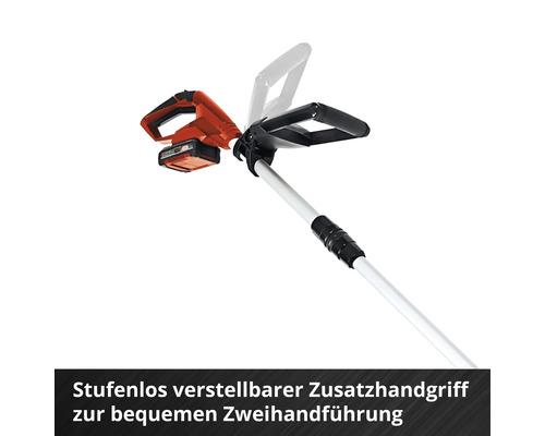 Stufenlos verstellbarer Zusatzhandgriff zur bequemen Zweihandführung