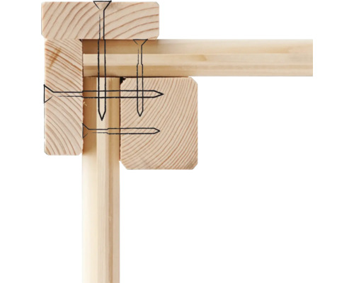 Holzrahmen mit Schrauben