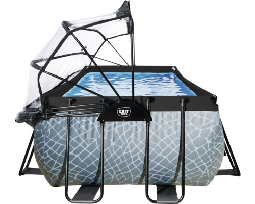 Rechteckiger Pool mit Überdachung für den Außenbereich