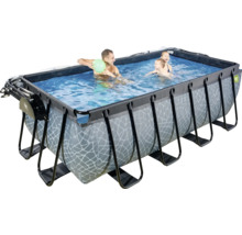 Rechteckiger Rahmenpool mit Personen im Wasser