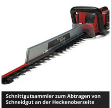Einhell Akku-Heckenschere mit Schnittgutsammler zur Entfernung von Schnittgut an der Heckoberseite