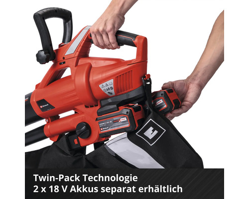 Einhell Akku-Laubsauger mit Fangsack im Einsatz