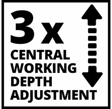 Dreifache zentrale Arbeitstiefeneinstellung