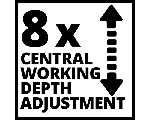 8-fach zentrale Arbeitstiefeneinstellung