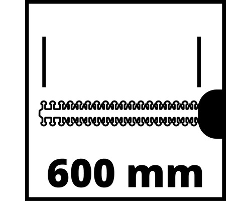 Symbol für eine Säbelsäge mit 600 Millimeter Schnittlänge