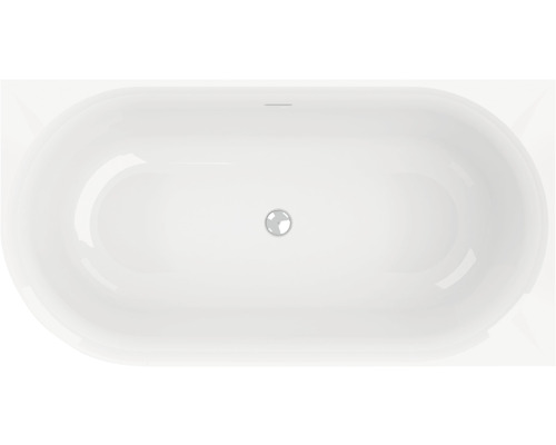 Oval geformte Badewanne mit Abfluss