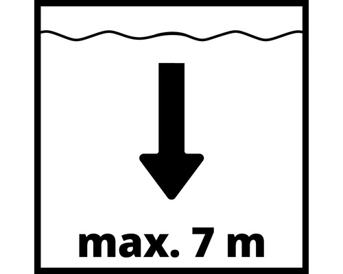 Maximale Eintauchtiefe sieben Meter Symbol