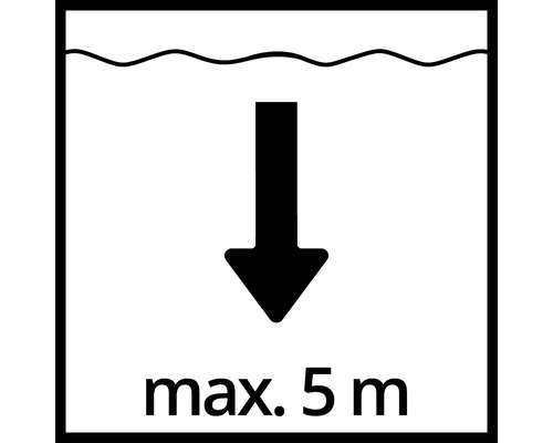 Symbol für maximale Tauchtiefe von 5 Metern