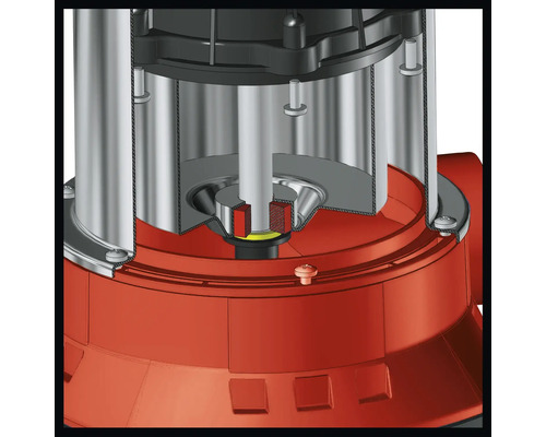 Innenansicht einer Tauchpumpe, die ihre Bestandteile zeigt