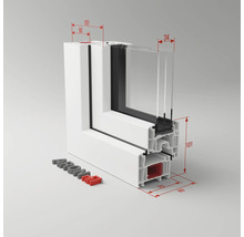 Kunststofffenster 2.Flg. ARON Basic weiß 1450x550 mm-thumb-3